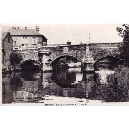 Bishops Bridge Norwich Vintage Tokim Rare Real Photo Postcard