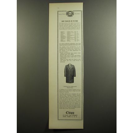 1952 Chipp Topcoats and Overcoats Ad - Chipp Travelers on the road