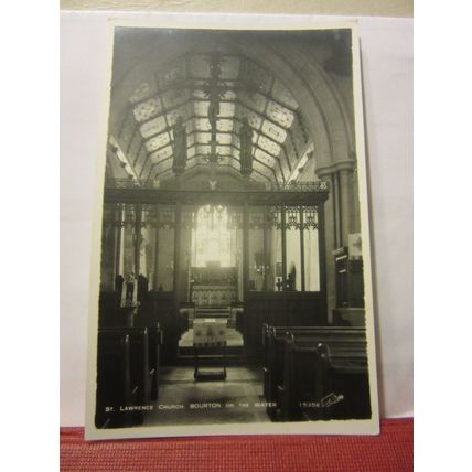 ST. LAWRENCE CHURCH, BOURTON-ON-THE-WATER, Gloucestershire unused postcard RP #