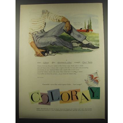 1955 Courtaulds Coloray Chico Slacks Advertisement