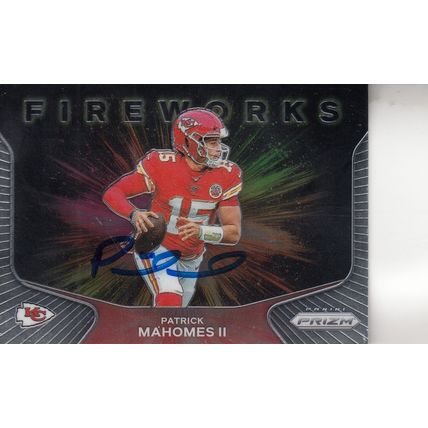 PATRICK MAHOMES II FIREWORKS 2020 AUTOGRAPHED KANSAS CITY CHIEFS SB CHAMPION QB