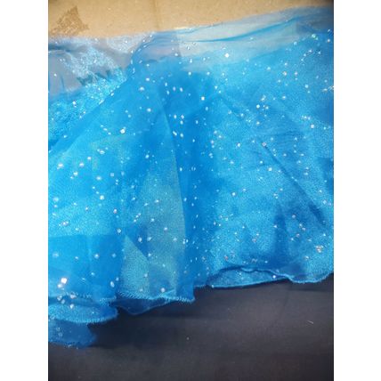 Sheer Sky Blue Organza Ruffle with Silver Sparkle - 6" x 3 yards