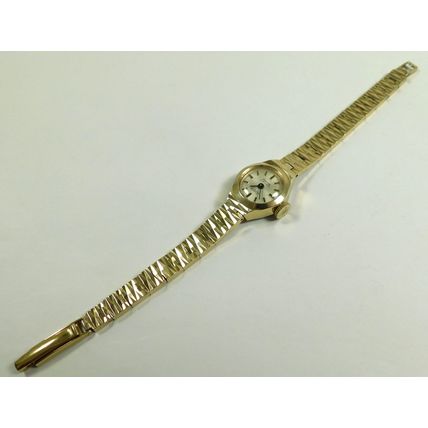 Working Montine Vintage Ladies Gold Plated 17 Jewel Mechanical Wristwatch c1970