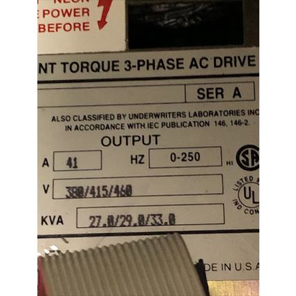 ALLEN BRADLEY 1336-B025-ECF-L2 AC DRIVE,3-PH,460 V,33 KVA 1336-B025EDFL2,BQ