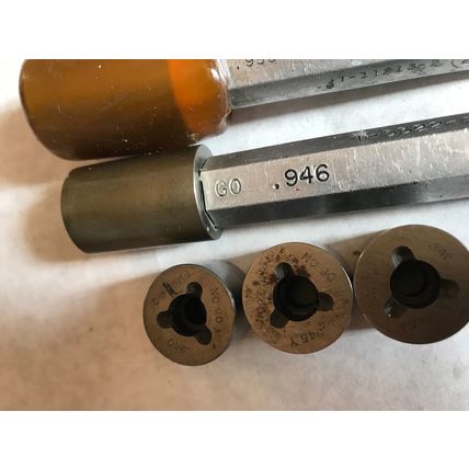 LOT the pipe machinery INSPECTION GO NO GO PLUG GAGE .940 .945 .942 .946 .956,AG