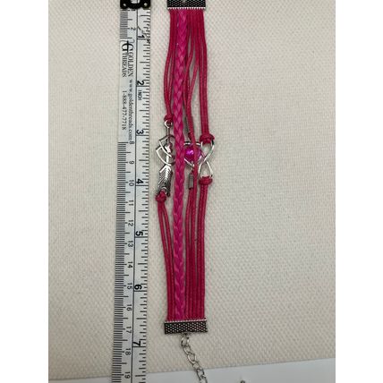 Bracelet Cupid Arrow Stackable PU Leather Pink #881