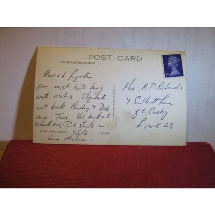 ROATH PARK, CARDIFF, WALES used postcard unfranked =