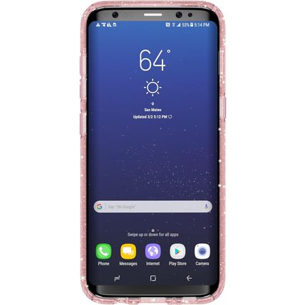 NEW Speck Presidio Clear Pink Glitter Phone Case for Samsung Galaxy S8+ PLUS