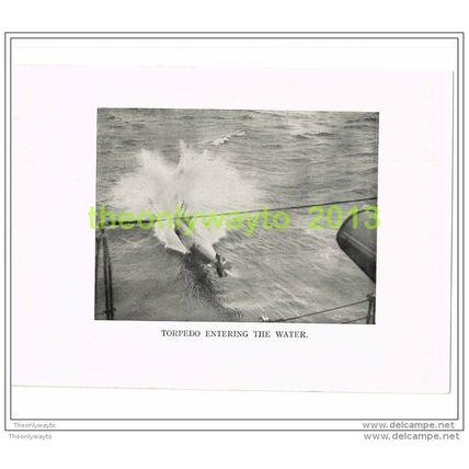 TORPEDO ENTERING THE WATER, PHOTO BOOK ILLUSTRATION c1914