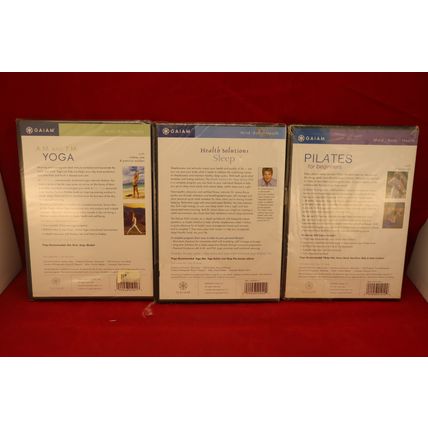 Lot Of 3 Gaiam Health Fitness Single Disc DVD Videos Beginners Pilates Yoga