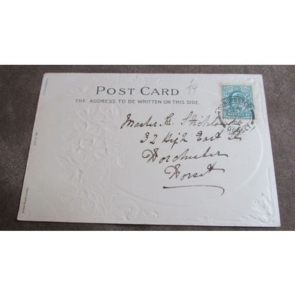 1904 Fr Ernest Nister Greeting Postcard - Boy & Girl with chocolates - Artist