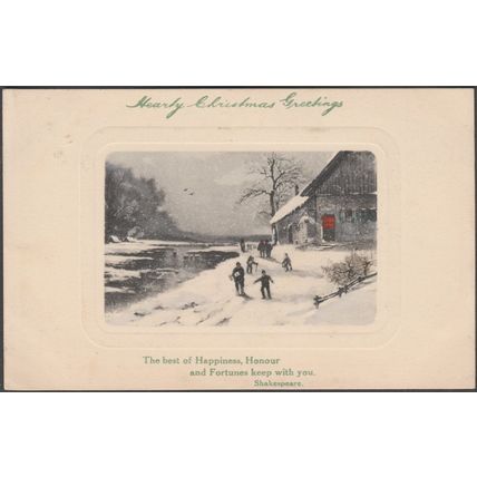 Hearty Christmas Greetings - Shakespeare, 1911 - Paul Trabert Postcard