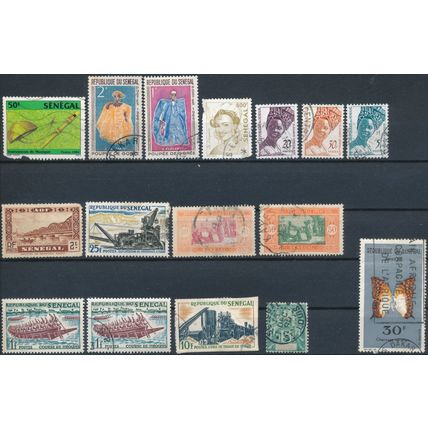 19 Stamp Selection - Senegal - Unused Hinged & Used Hinged