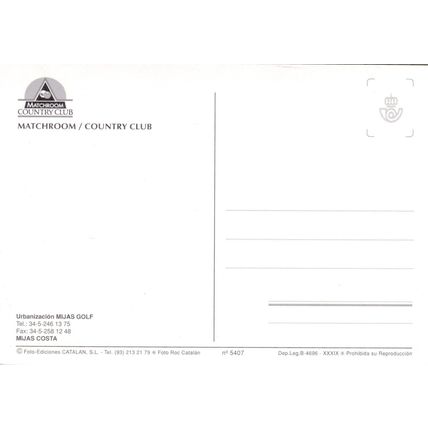 Mijas Matchroom Country Club Spain Postcard unused VGC