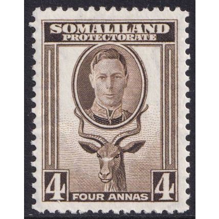 Somaliland Protectorate KGVI 1942 4a Sepia Kudu SG109 Mint MH