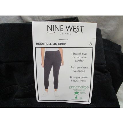 Nine West Women's Heidi Pull On Crop Pants Pockets Stretch Size 8 Color Black