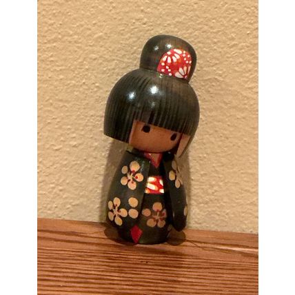 Authentic Vintage Wooden Handmade Signed Japanese Cultural Collector Doll