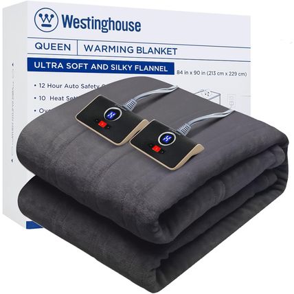 Westinghouse Queen Size Electric Heating Blanket, 10 Levels, Auto Shut Off, Fast
