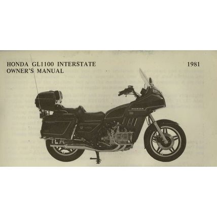 HONDA GL1100 INTERSTATE OWNERS MANUAL 1981 MOTORCYCLE 100 PAGES IN ENGLISH