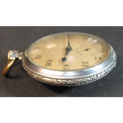 Antique SWISS = AMALPA = Watch Sterling Silver 800 Pocket Watch 15 jewels 1900's