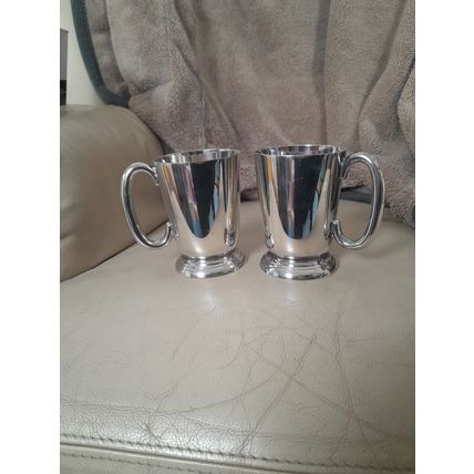 Pair of Silver Plated Mugs by Walker and Hall