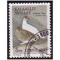 1987 Greenland Sc# 182 used - Birds (ptarmigan) 5.00 kr