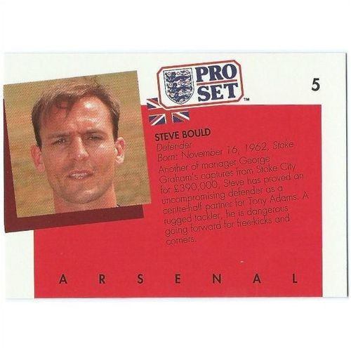 1990/1991 Pro Set Footbal - #5 - Steve Bould