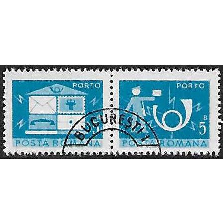 Po Mi 119: 5 b. new blue Postage Due Stamp: Postal Emblems and Postman