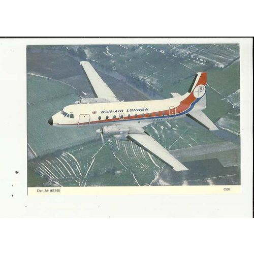 Aviation DAN-AIR HS748 Postcard by Skilton & Fry (0320)