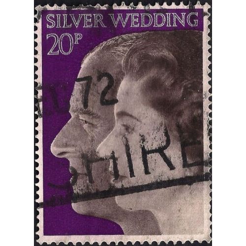 GB, Silver Wedding, HM Queen, violet 1972, 20p, #2