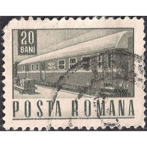 ROMANIA, RAIL, Mailtrain, grey 1968, 20 Bani, #2