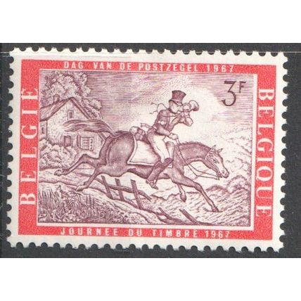 BELGIUM 1967 Stamp Day Mounted Postman - Horses Horse Postal Mail Transport MLH