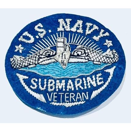 US NAVY SUBMARINE VETERAN HAND EMBROIDERED NEW SILVER BULLION BADGE CP MADE