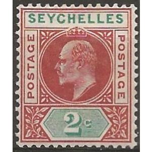 Seychelles 1903 SG46 2c Chestnut & Green Mounted Mint .