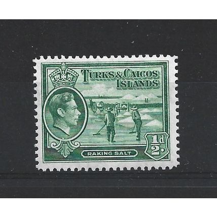 Turks&Caicos.SG195 1/2d Raking Salt (Green).Colour Unchecked.Mounted Mint.Aug24h
