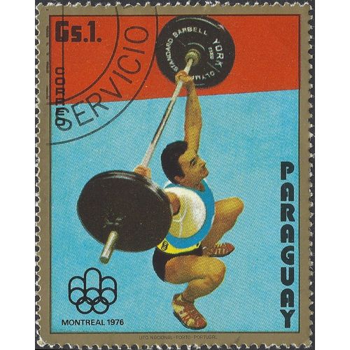 PARAGUAY, OLYMPICS, Montreal, Weightlifting, blue 1975, 1Guaraní