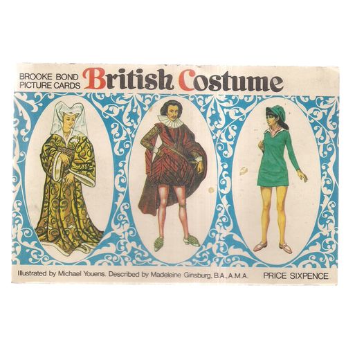 BRITISH COSTUMES Brooke Bond Tea complete album.... 50 cards 7 loose