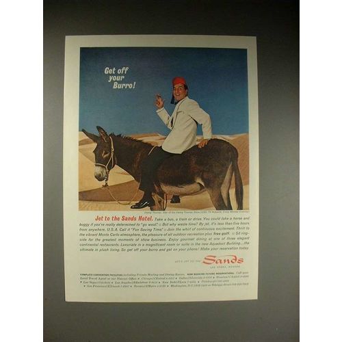 1963 Sands Hotel Ad w/ Danny Thomas - Off Your Burro!
