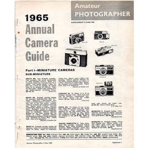 Amateur Photographer Supplement 1965 Annual Camera Guide