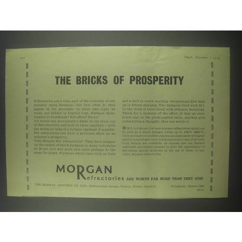 1954 Morgan Refractories Ad - The bricks of prosperity