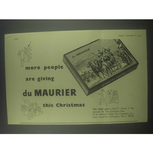 1954 Du Maurier Cigarettes Ad - More people are giving Du Maurier this Christmas