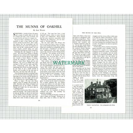 (6575) The Munns Of Oakhill Henry Munn - 1954 Article