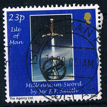 Isle Of Man 2002 SG1008 IOM10 Millennium Sword 23p Used Stamp