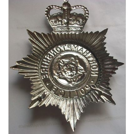 Northamptonshire Police Helmet Plate QE11 Crown