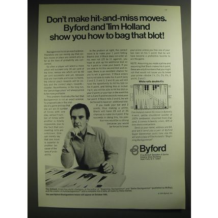 1974 Byford Ad - V-Neck, Saddle Shouldered Sweater - Tim Holland