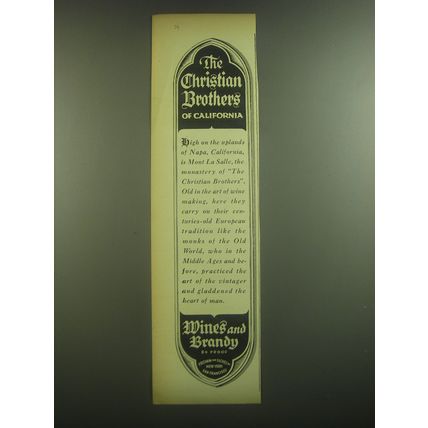 1945 The Christian Brothers of California Wines and Brandy Advertisement