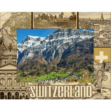 Switzerland Laser Engraved Wood Picture Frame Landscape (8 x 10)