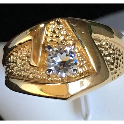 Man's Ring 18K HGE Gold Plate with Accent #380 USA Seller