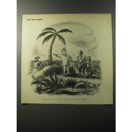 1953 Cartoon by Whitney Darrow, Jr. - First class here, tourist at the other end