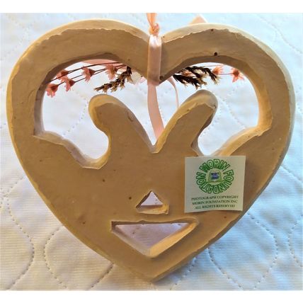 HANDCRAFTED TERRACOTTA HEART with LOVEBIRDS WALL HANGING